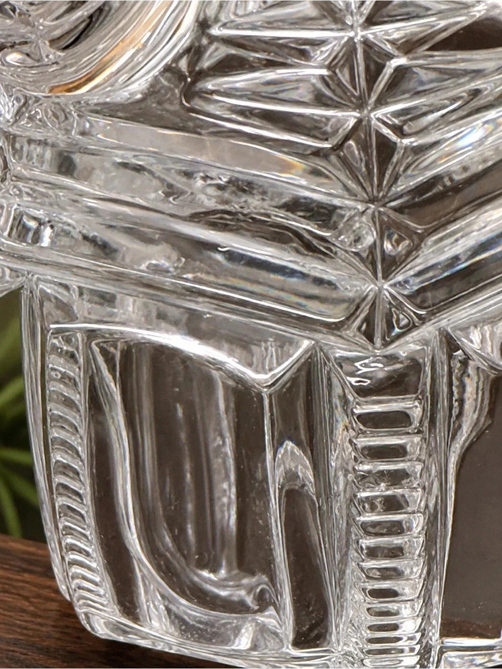 Antique EAPG Pressed Glass Pitcher Clear Heavy Cut Diamond Panel Pattern